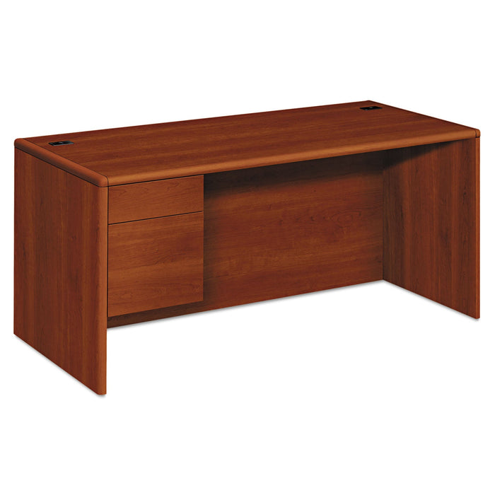 HON 10700 Series "L" Workstation Desk with Three-Quarter Height Pedestal on Left, 66" x 30" x 29.5", Cognac