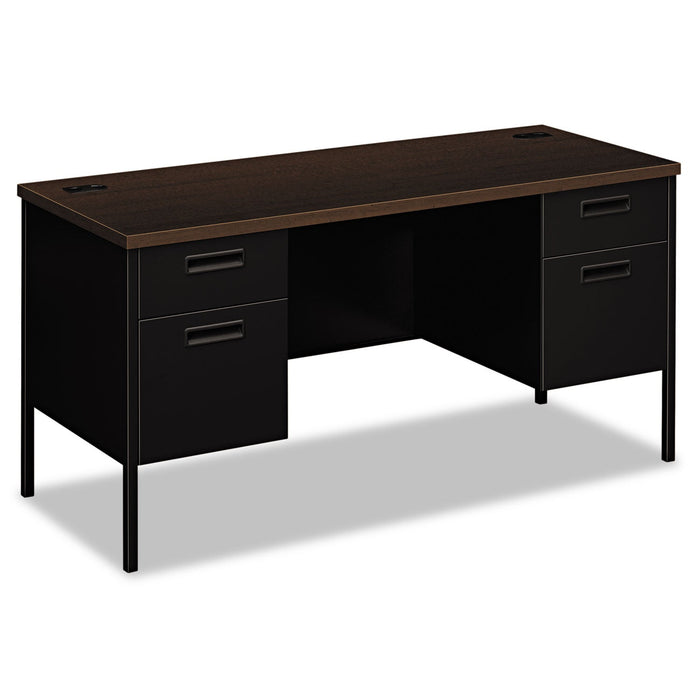 HON Metro Series Kneespace Credenza, 60w x 24d x 29.5h, Mocha/Black