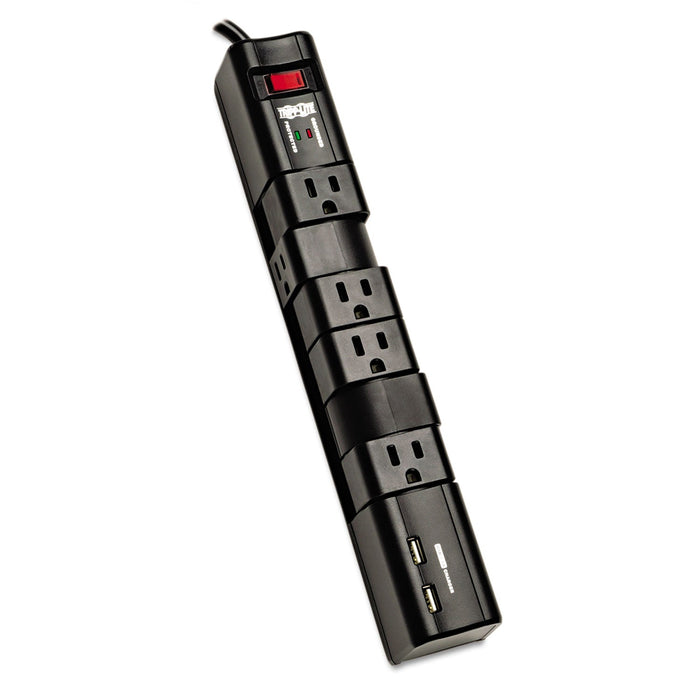 Tripp Lite Protect It! Surge Protector, 6 AC Outlets/2 USB Ports, 8 ft Cord, 1,080 J, Black