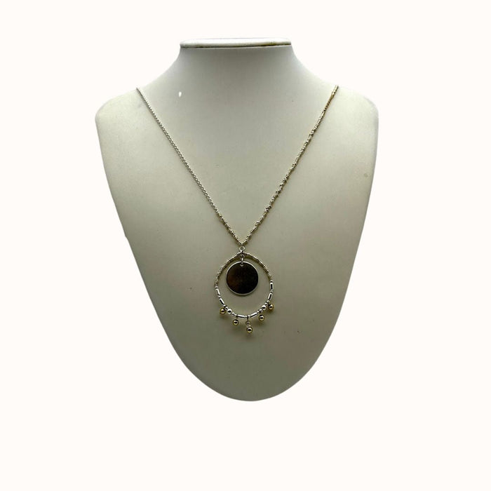 Lucky Brand Two-Tone Pendant Long Necklace 30 + 2 Extender Necklace by Vanessa Jane