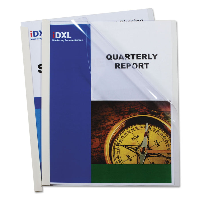 C-Line Vinyl Report Covers, 0.13" Capacity, 8.5 x 11, Clear/Clear, 50/Box