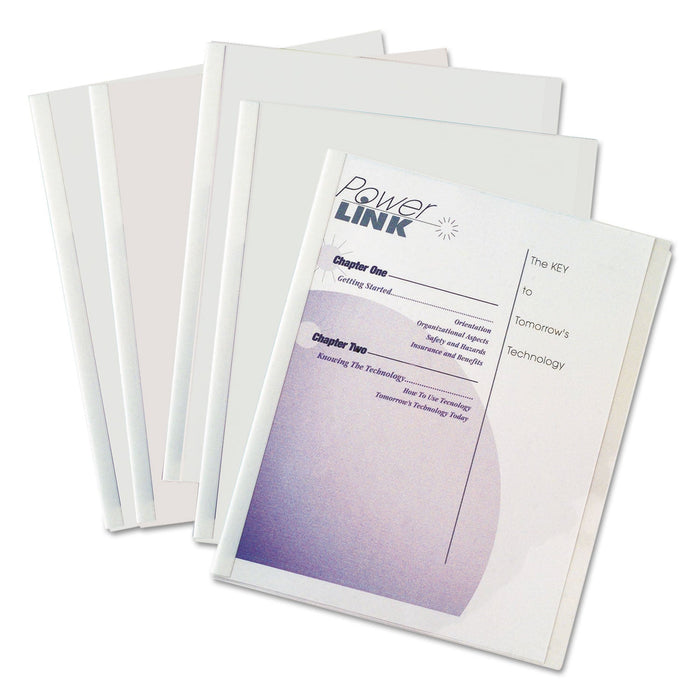 C-Line Vinyl Report Covers with Binding Bars, 0.13" Capacity, 8.5 x 11, Clear/Clear, 50/Box