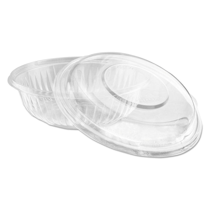 Dart PresentaBowls Bowl/Lid Combo-Paks, 24 oz, 7.25 Diameter x 2.38 h, Clear, Plastic, 63/Pack, 2 Pack/Carton