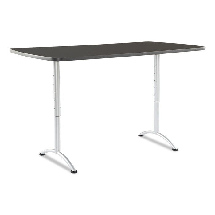 Iceberg ARC Adjustable-Height Table, Rectangular Top, 36w x 72d x 30 to 42h, Graphite/Silver
