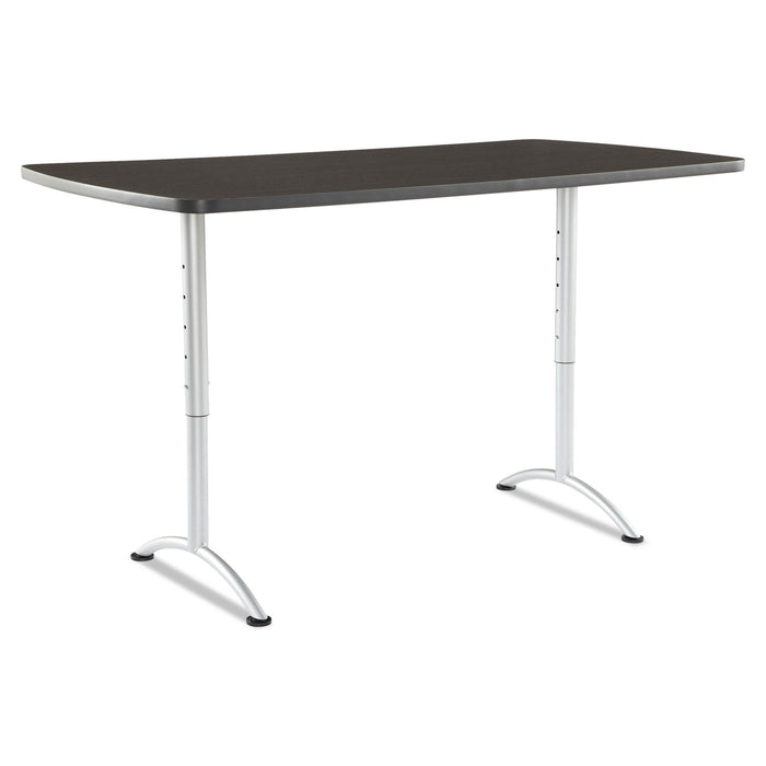 Iceberg ARC Adjustable-Height Table, Rectangular Top, 36w x 72d x 30 to 42h, Gray Walnut/Silver