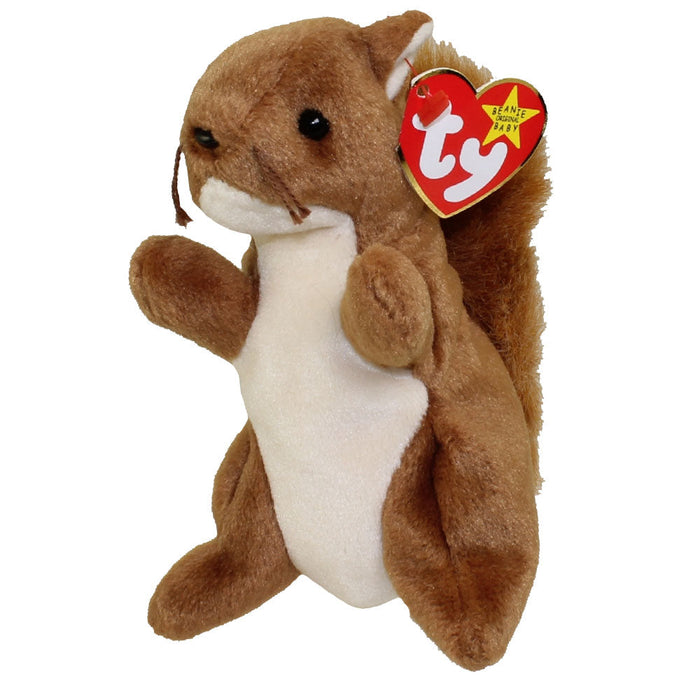 Nuts the Squirrel Beanie Baby ERRORS 9+ VERY RARE Retired 4114 TY 1996 PVC by Vanessa Jane