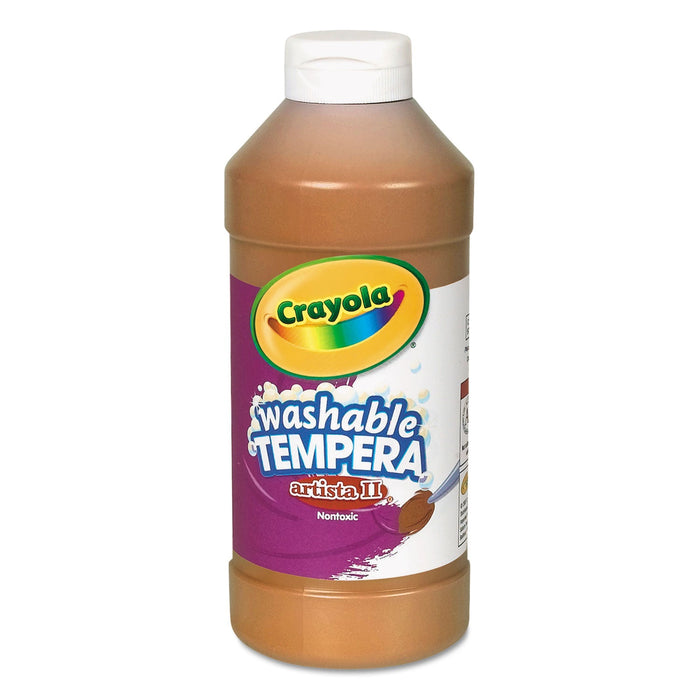 Crayola Artista II Washable Tempera Paint, Brown, 16 oz Bottle