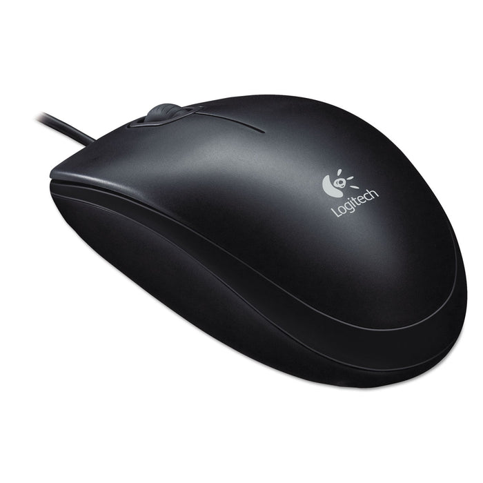 Logitech B100 Optical USB Mouse, USB 2.0, Left/Right Hand Use, Black