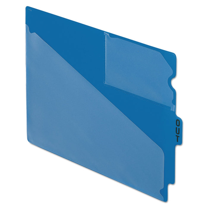 Pendaflex Colored Poly Out Guides with Center Tab, 1/3-Cut End Tab, Out, 8.5 x 11, Blue, 50/Box
