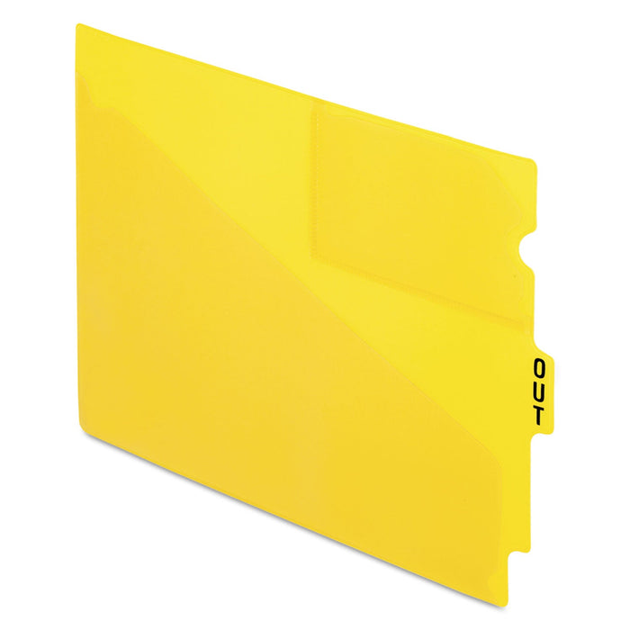 Pendaflex Colored Poly Out Guides with Center Tab, 1/3-Cut End Tab, Out, 8.5 x 11, Yellow, 50/Box