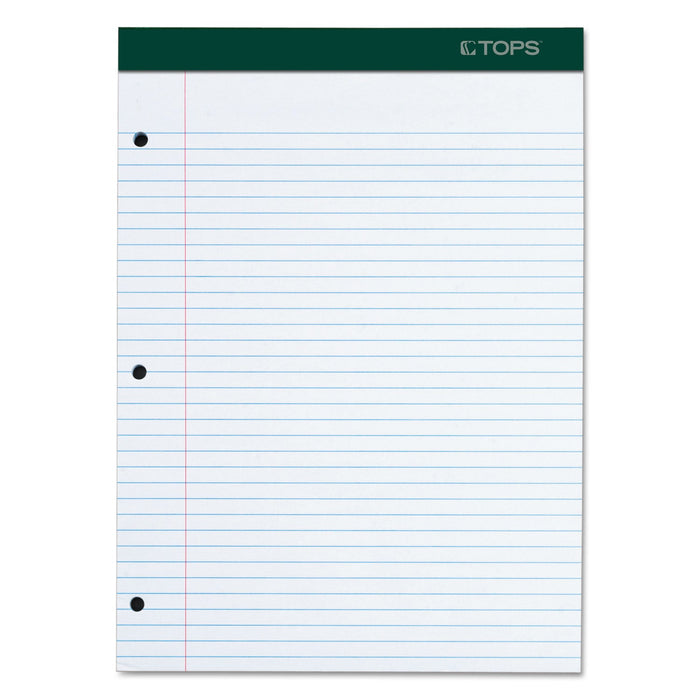 TOPS Double Docket Ruled Pads with Extra Sturdy Back, Medium/College Rule, 100 White 8.5 x 11.75 Sheets