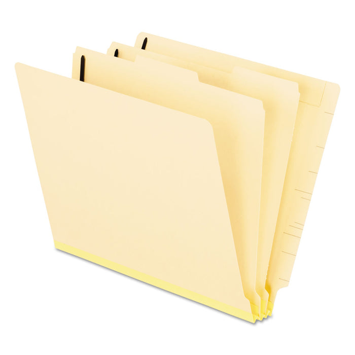 Pendaflex Manila End Tab Classification Folders, 2 Dividers, Letter Size, Manila, 10/Box
