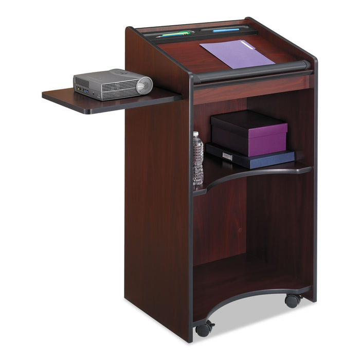 Safco Executive Mobile Lectern, 25.25 x 19.75 x 46, Mahogany