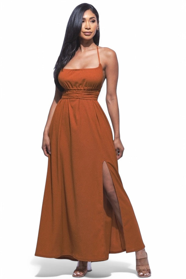 Side Slit Maxi Dress by The House of Stylez