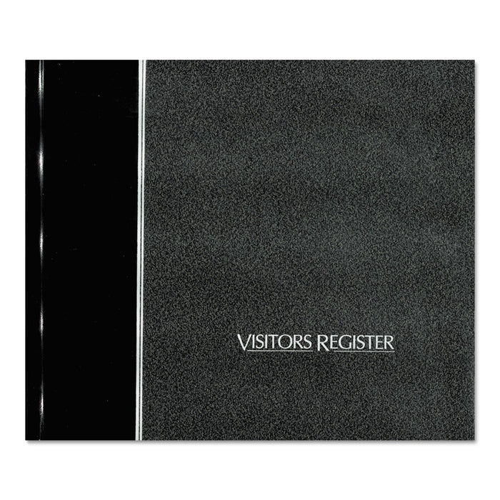 National Hardcover Visitor Register Book, Black Cover, 9.78 x 8.5 Sheets, 128 Sheets/Book