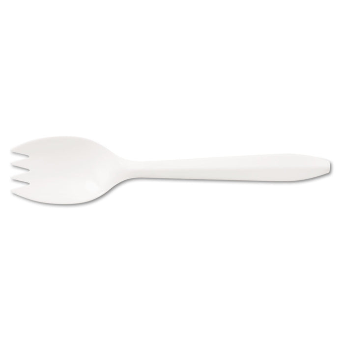 Boardwalk Mediumweight Polypropylene Cutlery, Spork, White, 1000/Carton