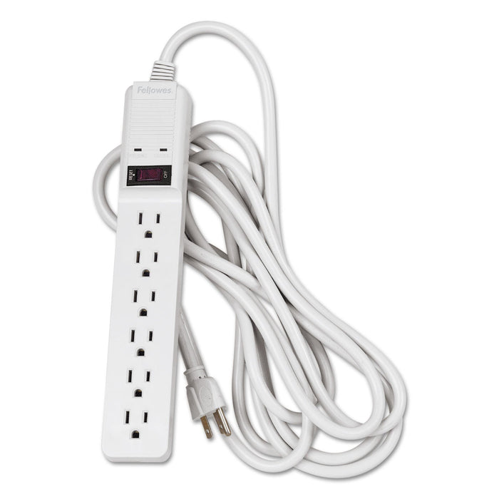 Fellowes Basic Home/Office Surge Protector, 6 AC Outlets, 15 ft Cord, 450 J, Platinum