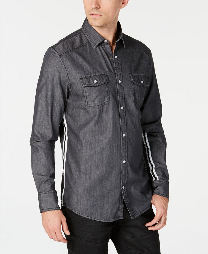 I-n-c Mens Side Stripe Button up Shirt,Size Large by Vanessa Jane
