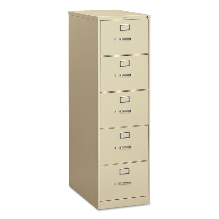 HON 310 Series Vertical File, 5 Legal-Size File Drawers, Putty, 18.25" x 26.5" x 60"