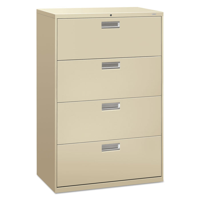 HON Brigade 600 Series Lateral File, 4 Legal/Letter-Size File Drawers, Putty, 36" x 18" x 52.5"