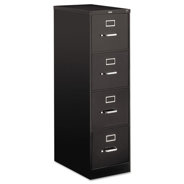 HON 510 Series Vertical File, 4 Letter-Size File Drawers, Black, 15" x 25" x 52"