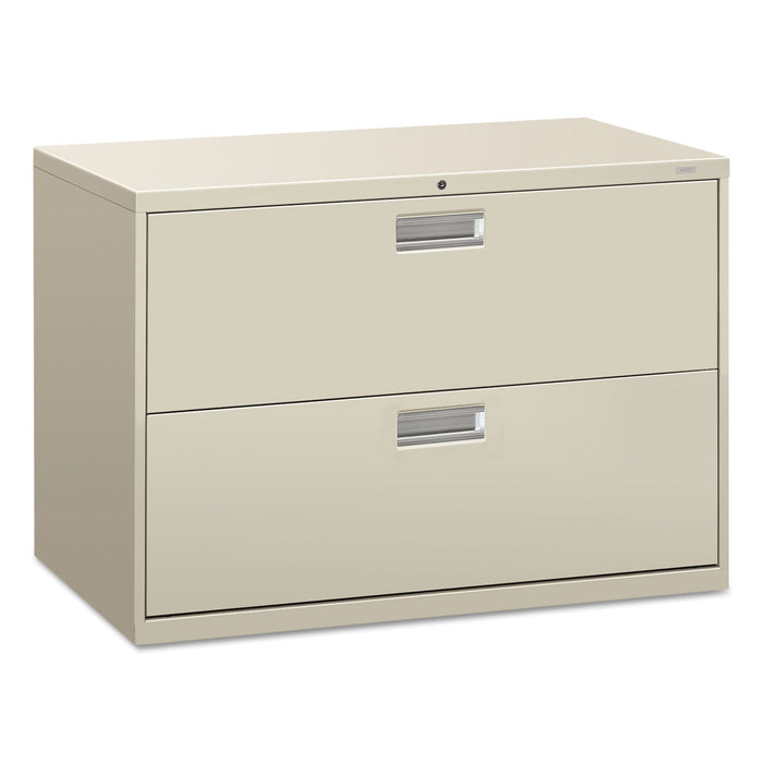 HON Brigade 600 Series Lateral File, 2 Legal/Letter-Size File Drawers, Light Gray, 42" x 18" x 28"