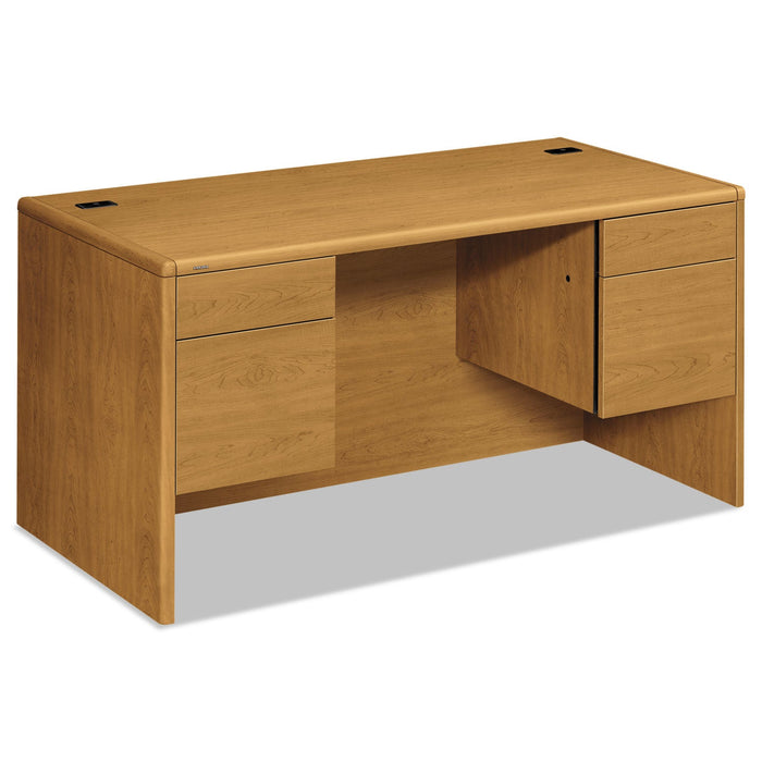 HON 10700 Series Double Pedestal Desk with Three-Quarter Height Pedestals, 60" x 30" x 29.5", Harvest