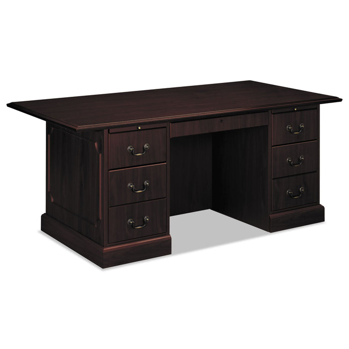 HON 94000 Series Double Pedestal Desk, 72" x 36" x 29.5", Mahogany