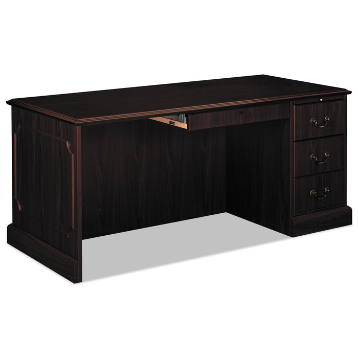 HON 94000 Series "L" Workstation Desk for Return on Left, 66" x 30" x 29.5", Mahogany
