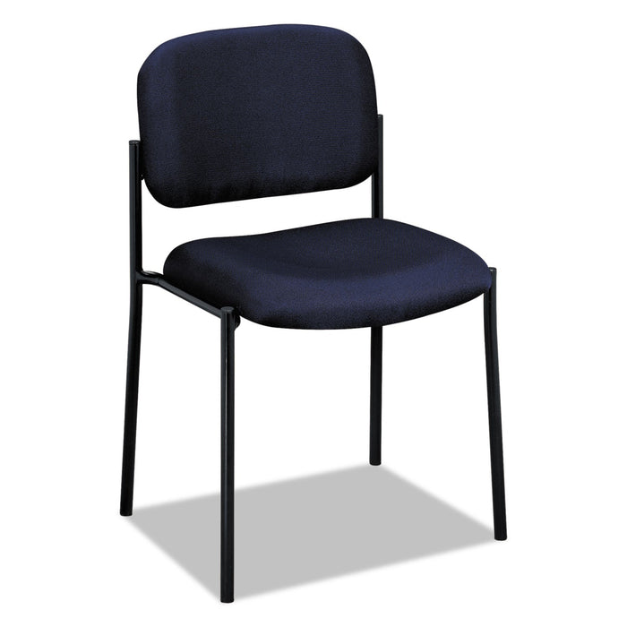HON VL606 Stacking Guest Chair without Arms, Supports Up to 250 lb, Navy Seat/Back, Black Base