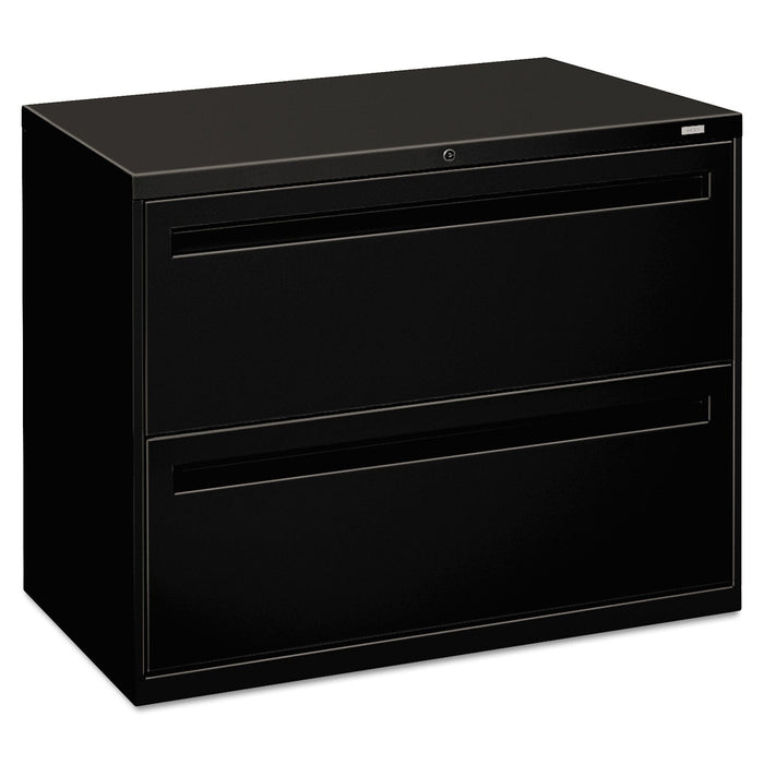 HON Brigade 700 Series Lateral File, 2 Legal/Letter-Size File Drawers, Black, 36" x 18" x 28"