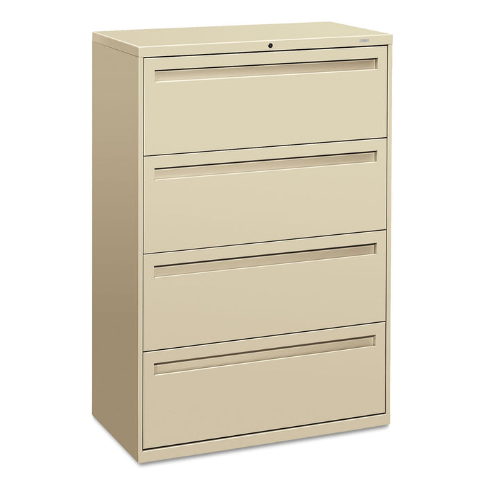 HON Brigade 700 Series Lateral File, 4 Legal/Letter-Size File Drawers, Putty, 36" x 18" x 52.5"