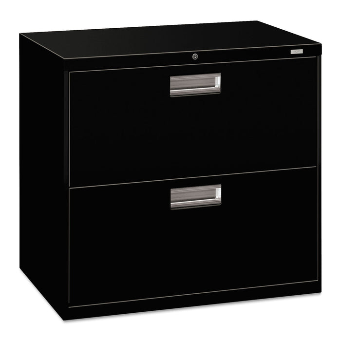 HON Brigade 600 Series Lateral File, 2 Legal/Letter-Size File Drawers, Black, 30" x 18" x 28"
