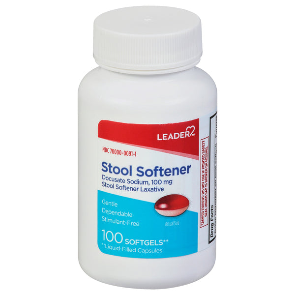 LEADER™ Stool Softener Laxative 100 mg Gelcap, 100 EA by Pasteur Pharmacy