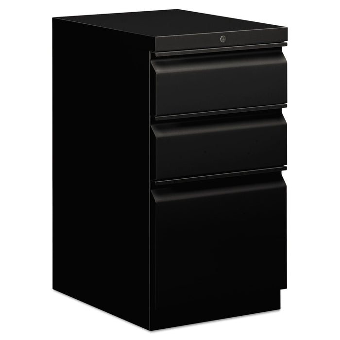 HON Brigade Mobile Pedestal with Pencil Tray Insert, Left or Right, 3-Drawers: Box/Box/File, Letter, Black, 15" x 19.88" x 28"