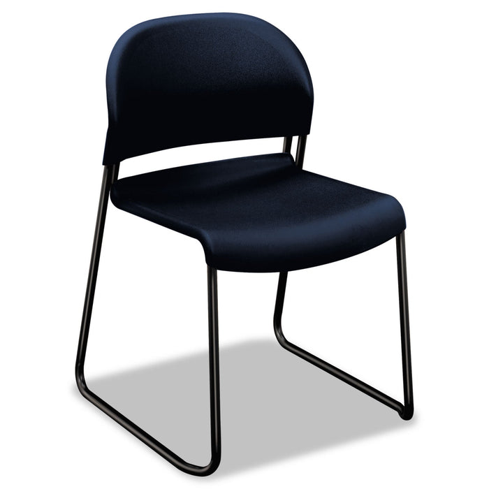 HON GuestStacker High Density Chairs, Supports Up to 300 lb, Regatta Seat/Back, Black Base, 4/Carton