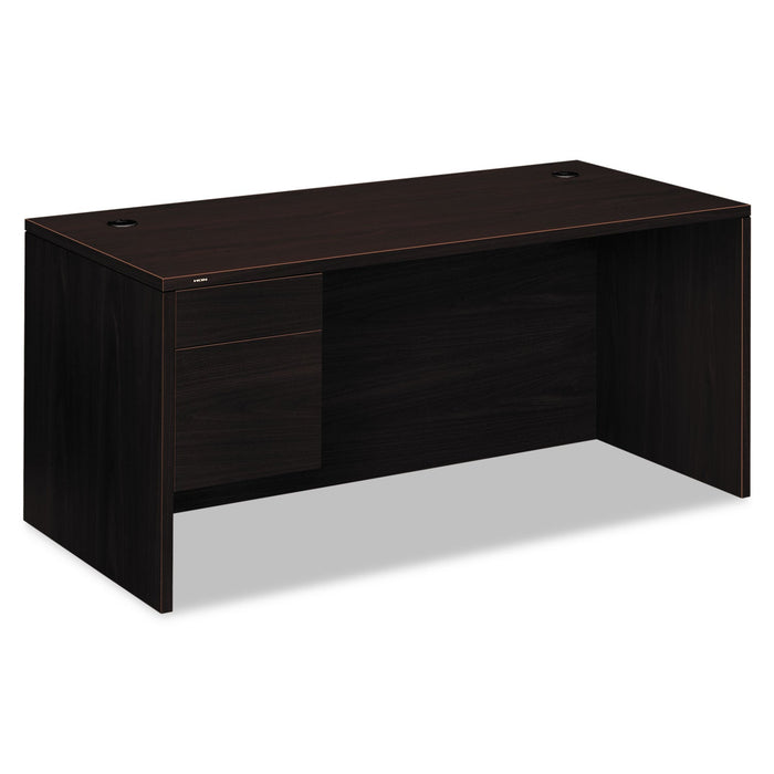 HON 10500 Series "L" Workstation Left Pedestal Desk, 66" x 30" x 29.5", Mahogany