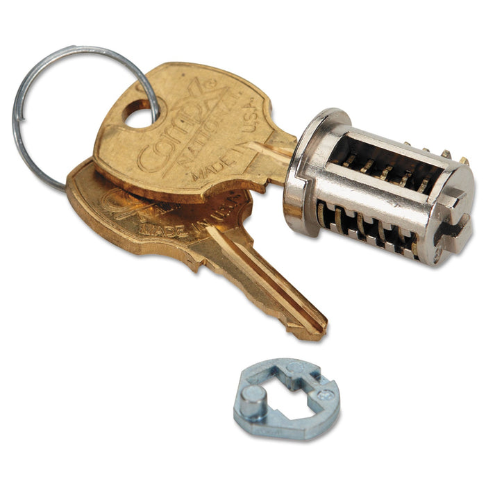 HON Replacement Removable Lock Core Kit for HON Locking File Cabinets and Pedestals, Brushed Chrome