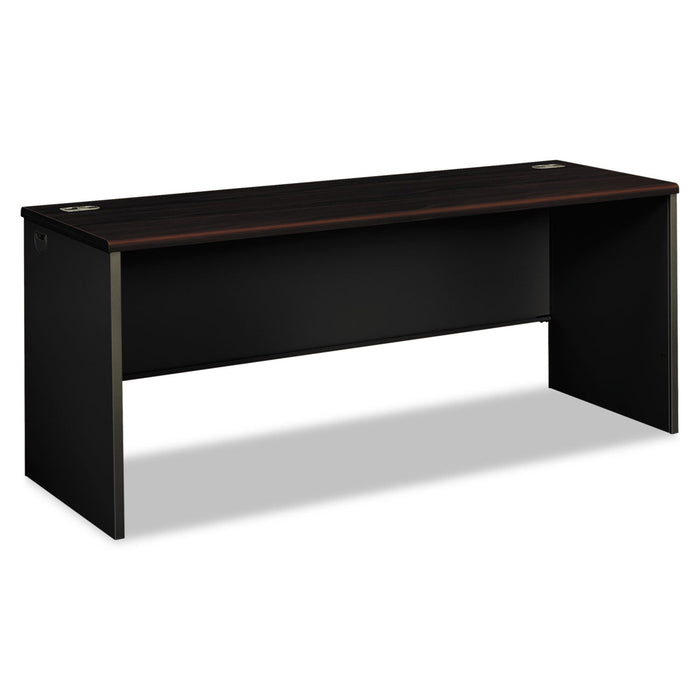 HON 38000 Series Desk Shell, 72w x 24d x 29.5h, Mahogany/Charcoal