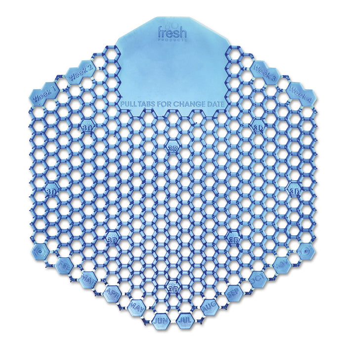 Fresh Products Wave 3D Urinal Deodorizer Screen, Cotton Blossom Scent, Blue, 10/Box, 6 Boxes/Carton