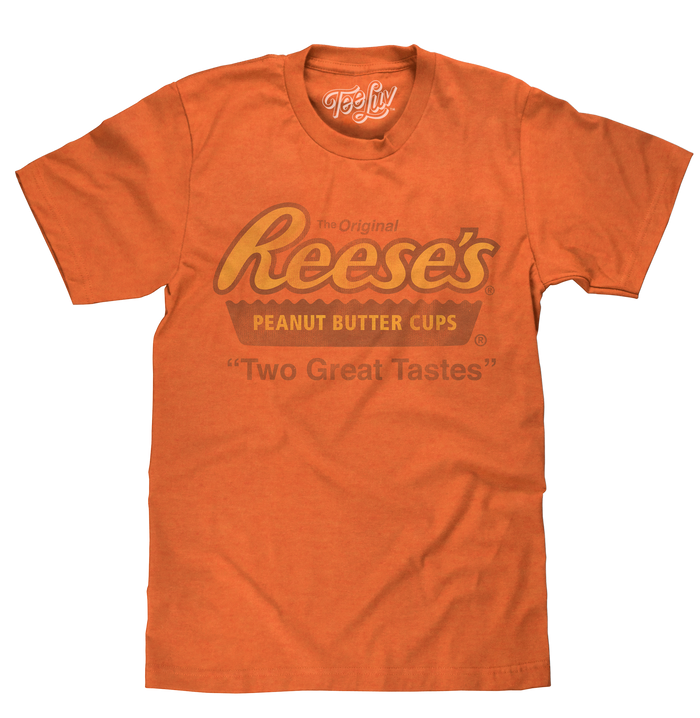 Reese's Peanut Butter Cup Two Great Tastes T-Shirt - Orange by Tee Luv