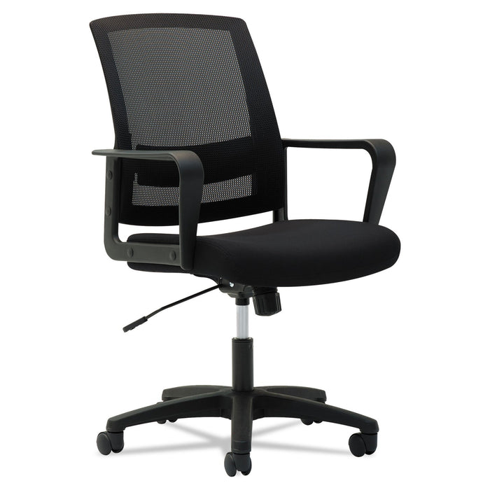 OIF Mesh Mid-Back Chair, Supports Up to 225 lb, 17" to 21.5" Seat Height, Black