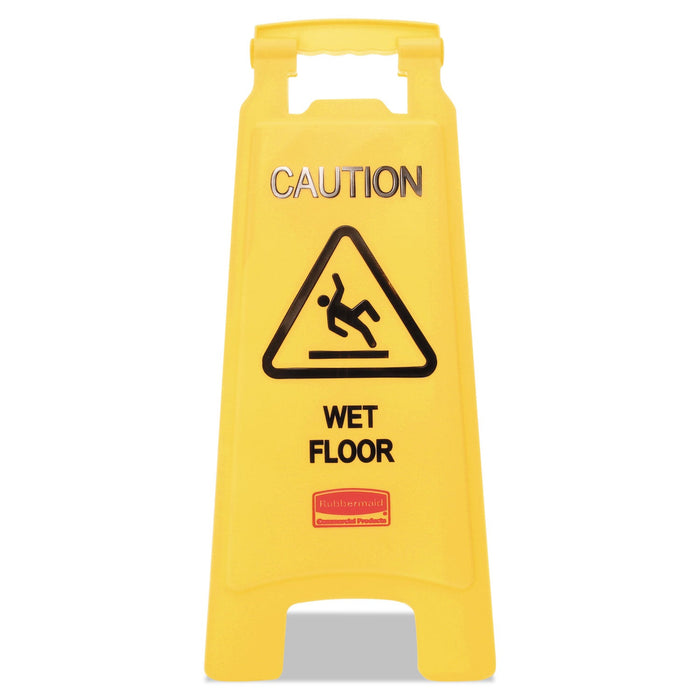 Rubbermaid Caution Wet Floor Sign, 11 x 12 x 25, Bright Yellow