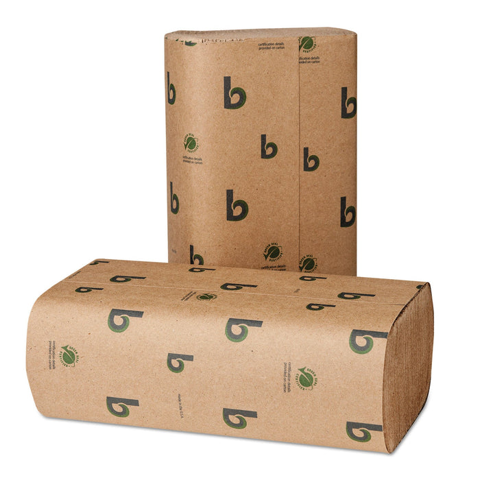 Boardwalk Green Multifold Towels, 9.3 x 9.5, Natural White, 250/Pack, 16 Packs/Carton