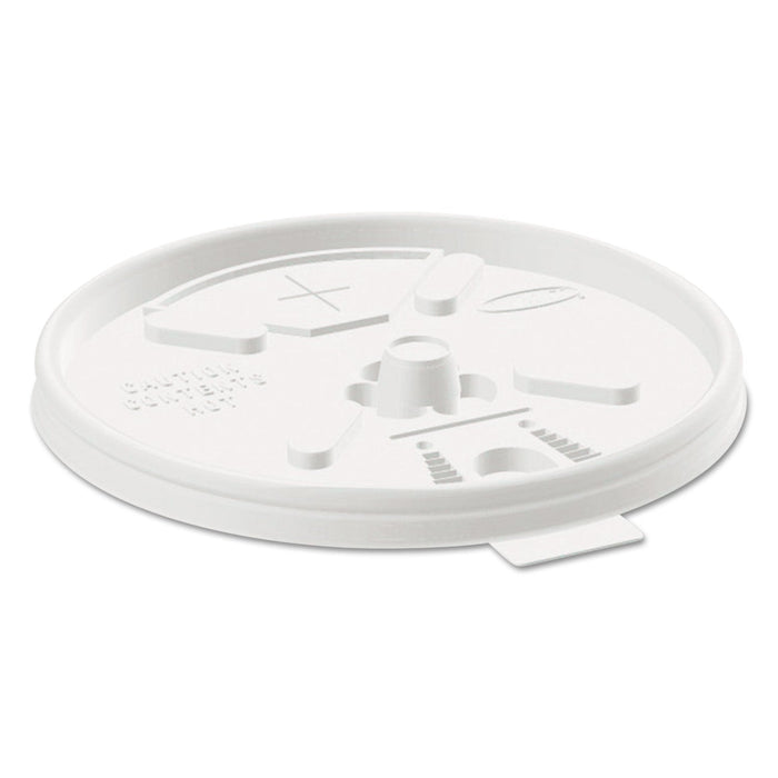 Dart Lift n' Lock Plastic Hot Cup Lids, With Straw Slot, Fits 12 oz to 24 oz Cups, Translucent, 100/Pack, 10 Packs/Carton