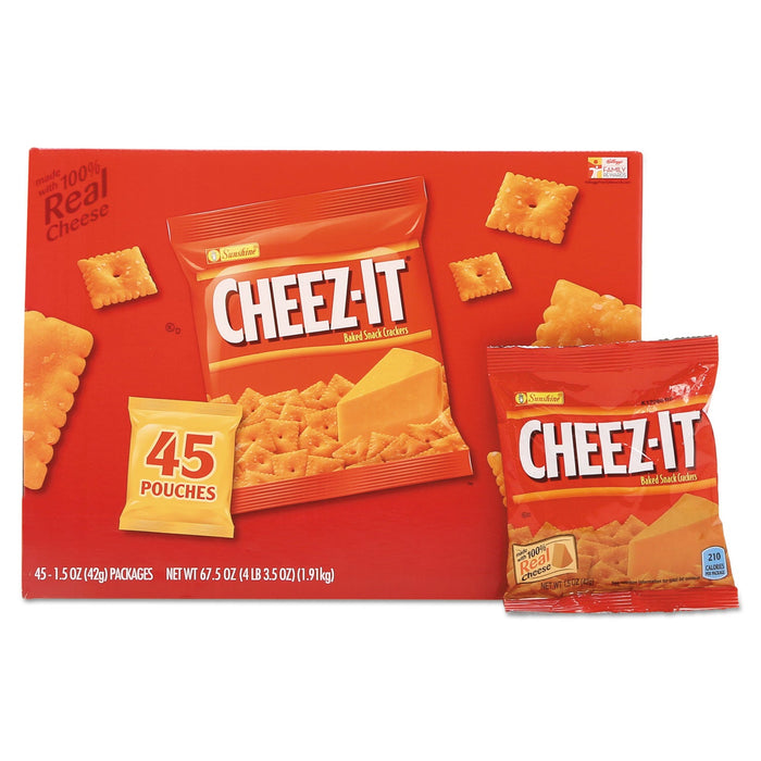 Sunshine Cheez-it Crackers, Original, 1.5 oz Pack, 45 Packs/Carton