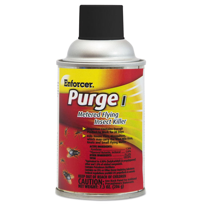 Enforcer Purge I Metered Flying Insect Killer, 7.3 oz Aerosol Spray, Unscented, 12/Carton