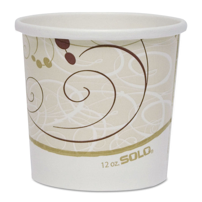 Dart Double Poly Paper Food Containers, 12 oz, 3.6 Diameter x 3.3 h, Symphony Design, 25/Pack, 20 Packs/Carton