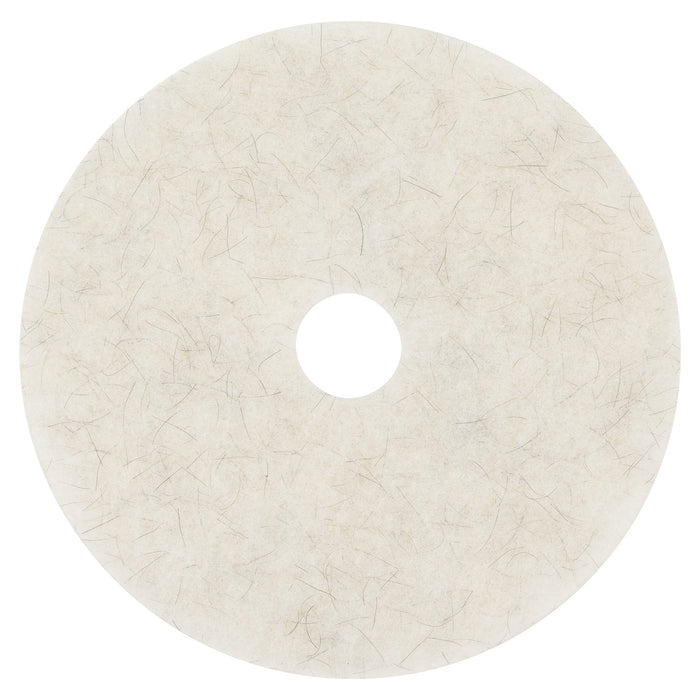 3M Ultra High-Speed Natural Blend Floor Burnishing Pads 3300, 20" Diameter, White, 5/Carton