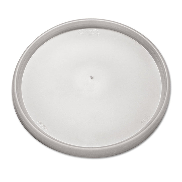 Dart Plastic Lids for Foam Containers, Flat, Vented, Fits 24-32 oz, Translucent, 100/Pack, 5 Packs/Carton